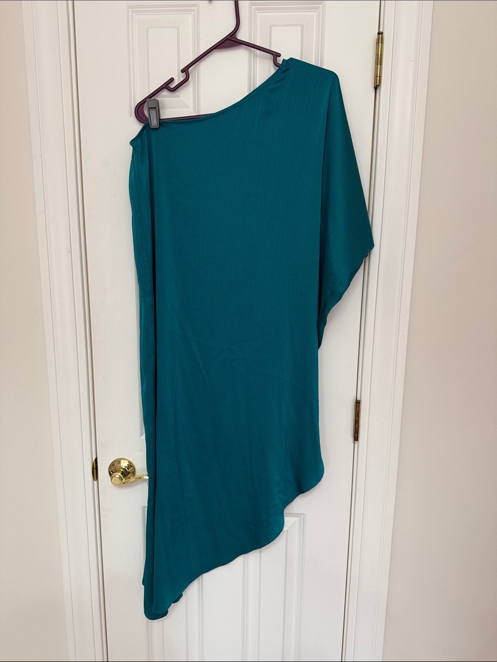 VENUS Teal One-Shoulder Asymmetrical Dress